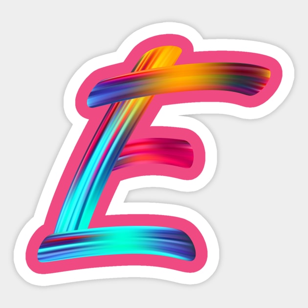 Letter E handwriting brush Sticker by Choulous79